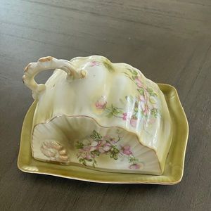 Nippon Hand Painted Cheese Serving Dish With Lid